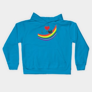 Rainbow Lovebirds Kids Hoodie